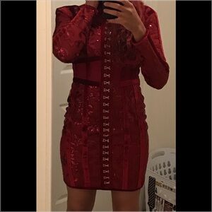 House of CB Red Sequin Dress